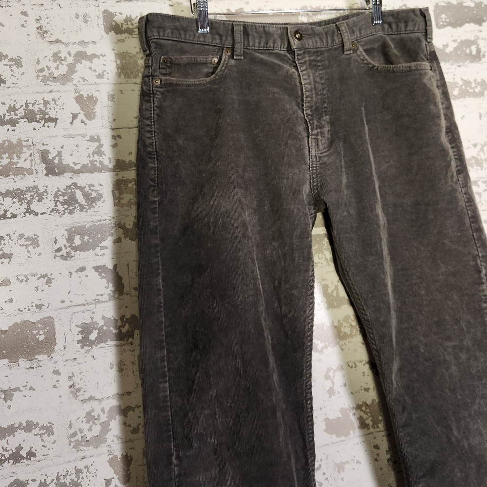 Dockers Mens Corduroy Pants Size 36x32 Charcoal Gray Straight Fit Casual Comfort - Picture 4 of 16